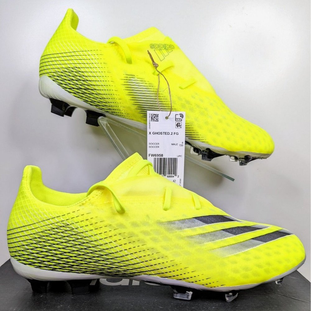 NWB adidas X Ghosted.2 FG Firm Ground Soccer Cleats Yellow FW6958 Men's Sz 8.5